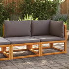 Garden bench with cushions 2-seater acacia wood & rope