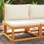 Tuinbank acaciahout touw met kussens 65x65x65 cm