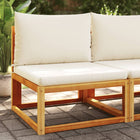 Tuinbank acaciahout rotan met kussens 65x65x65 cm