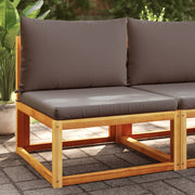 Tuinbank acaciahout rotan grijs 65x65x65 cm