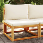 Tuinbank acaciahout rotan met kussens 65x65x65 cm