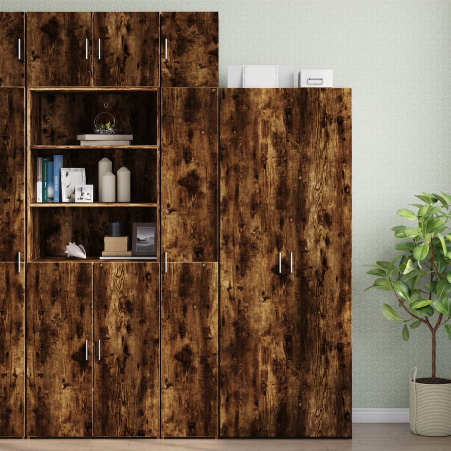 Wandkast 30x42,5x40 cm bewerkt hout gerookt eikenkleurig