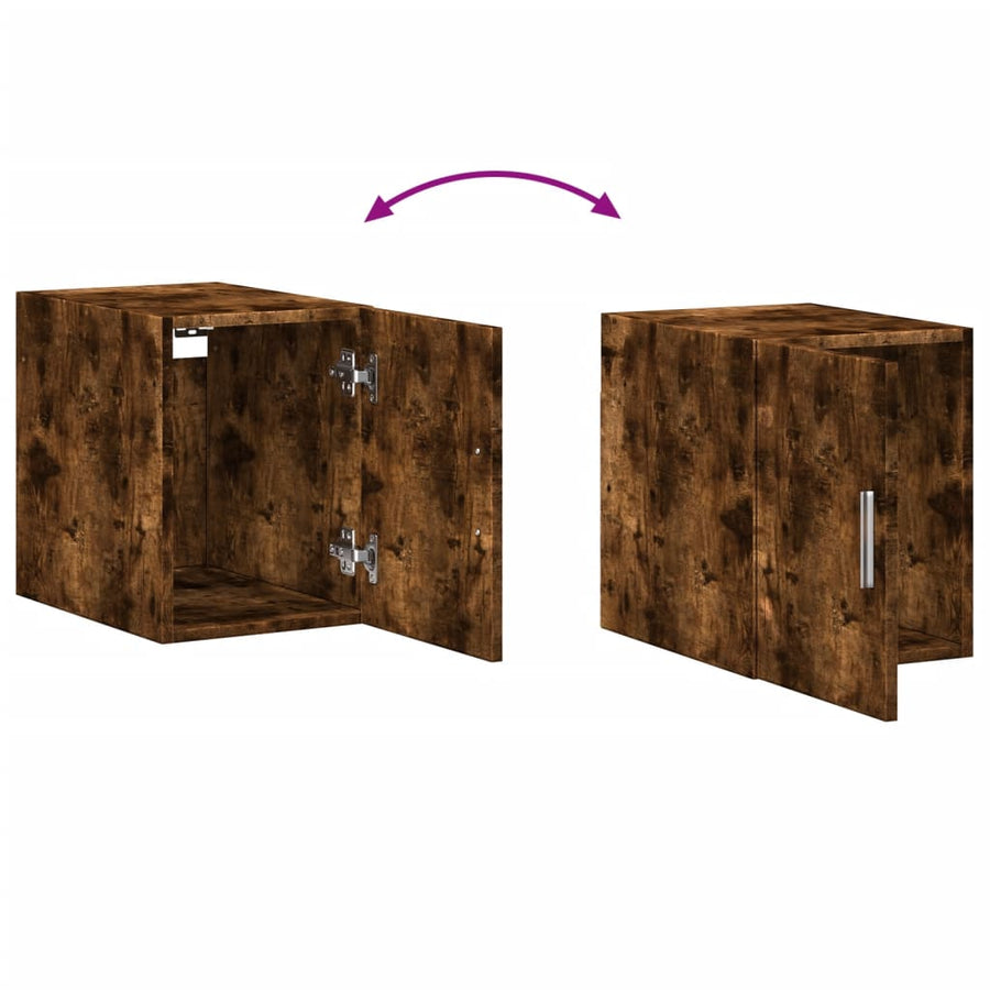 Wandkast 30x42,5x40 cm bewerkt hout gerookt eikenkleurig