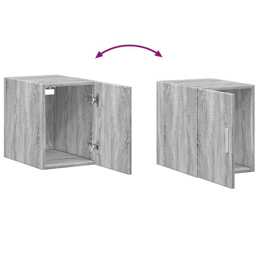Wandkast 30x42,5x40 cm bewerkt hout grijs sonoma eikenkleurig