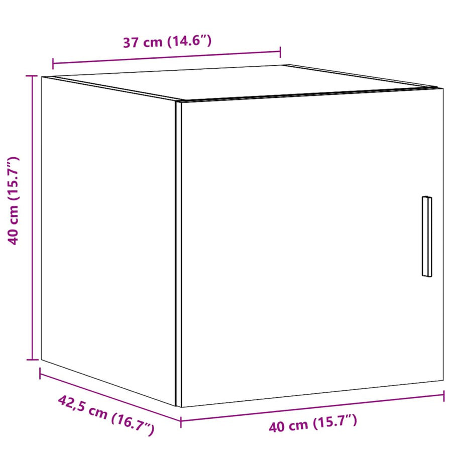 Wandkast 40X42,5X40 Cm Bewerkt Hout Wit