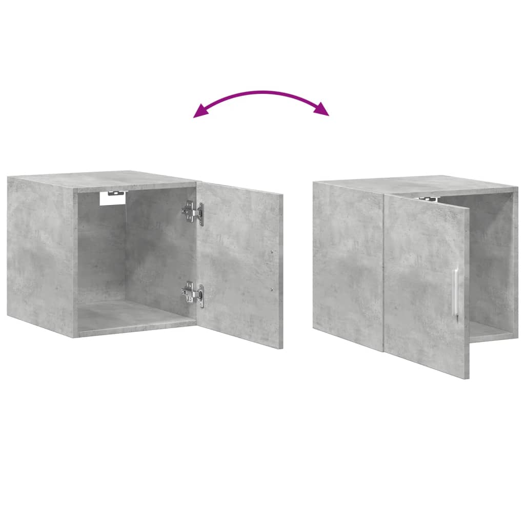 Wandkast 40X42,5X40 Cm Bewerkt Hout Betongrijs