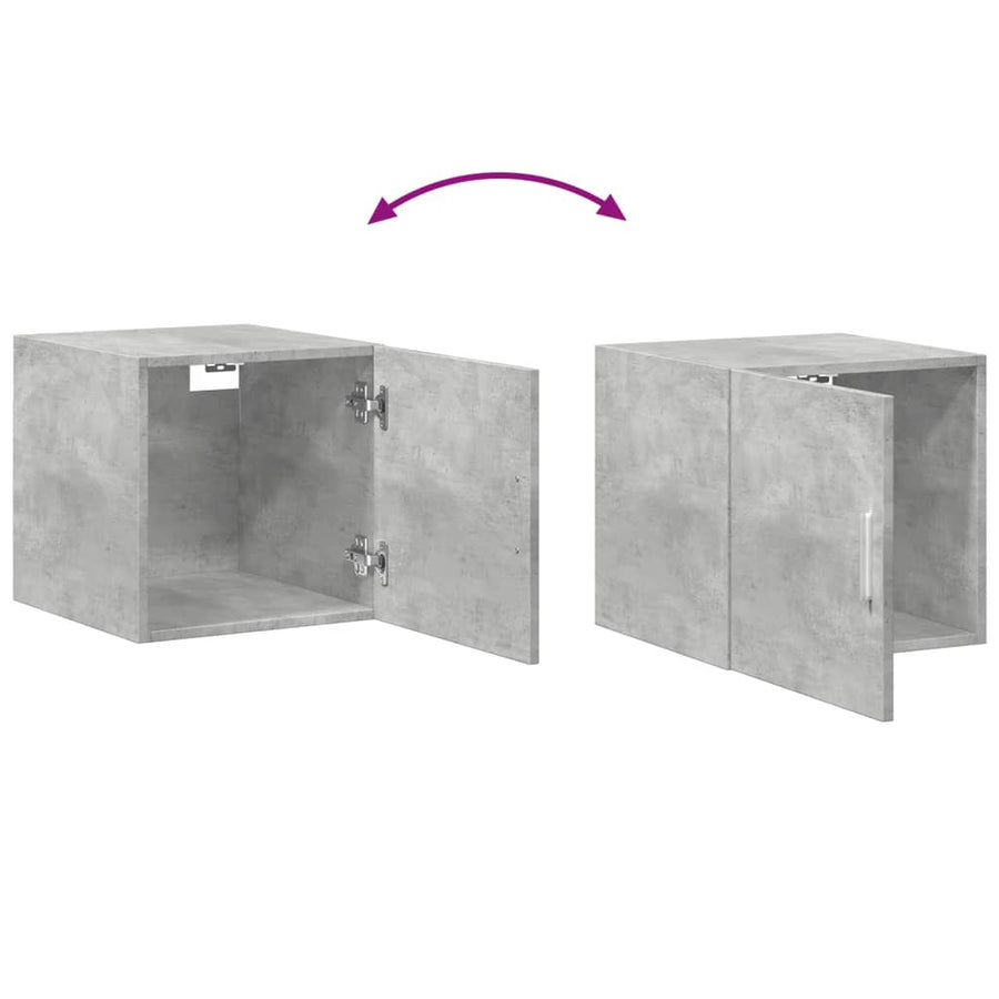 Wandkast 40X42,5X40 Cm Bewerkt Hout Betongrijs