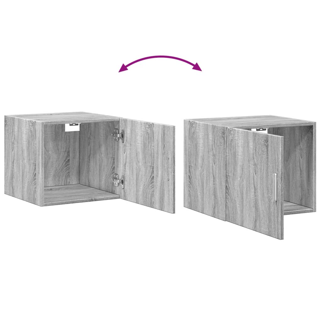 Wandkast 45x42,5x40 cm bewerkt hout grijs sonoma eikenkleurig