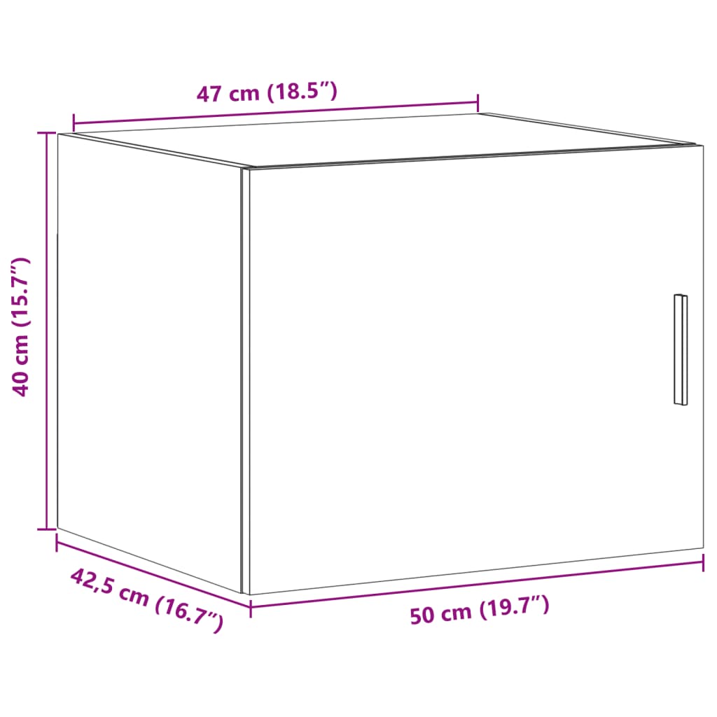 Wandkast 50x42,5x40 cm bewerkt hout wit