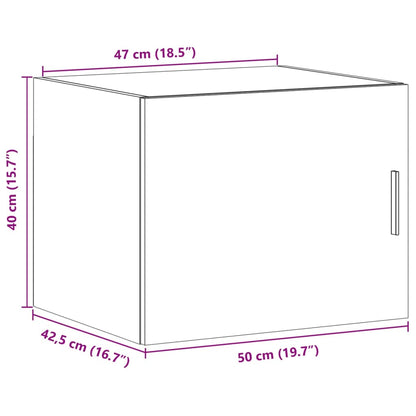 Wandkast 50X42,5X40 Cm Bewerkt Hout Kleurig Gerookt eiken