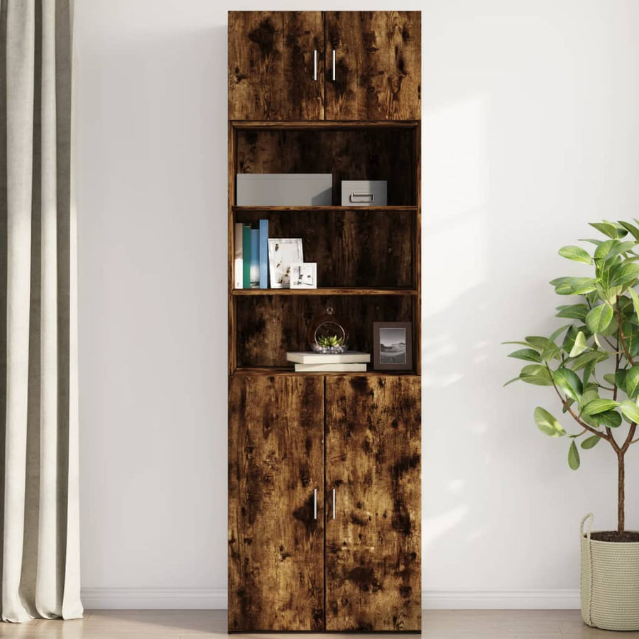 Wandkast 70x42,5x40 cm bewerkt hout gerookt eikenkleurig
