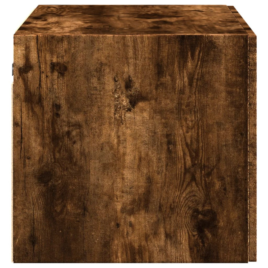 Wandkast 70x42,5x40 cm bewerkt hout gerookt eikenkleurig