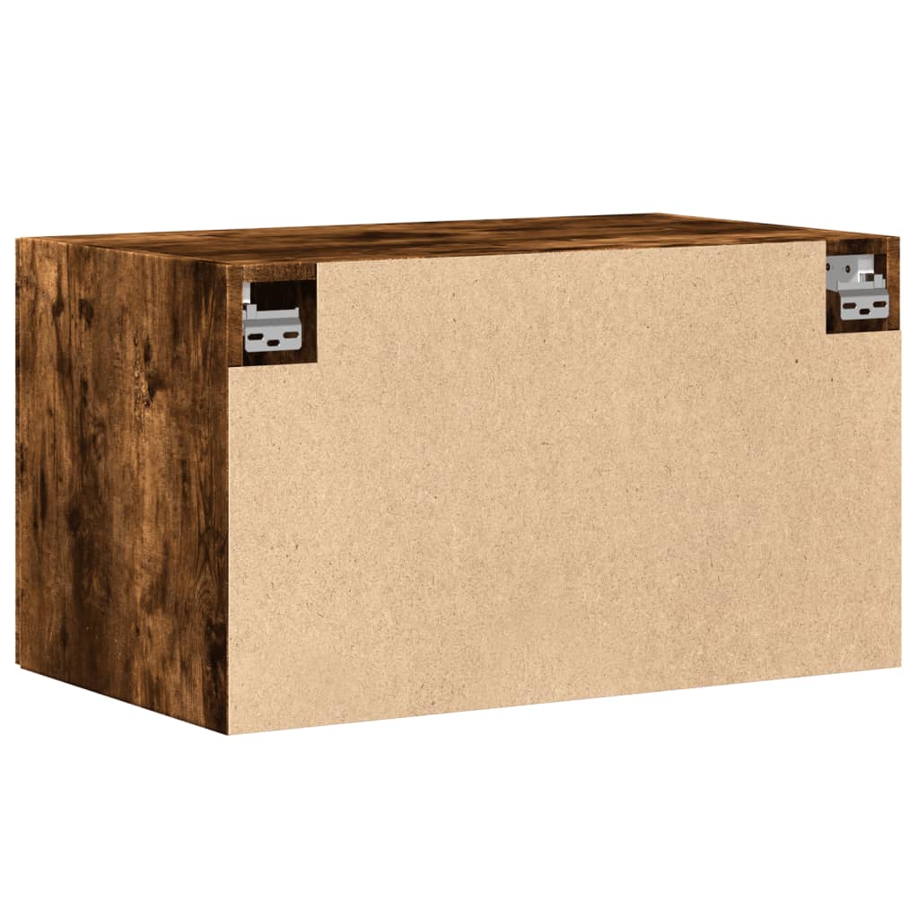 Wandkast 70x42,5x40 cm bewerkt hout gerookt eikenkleurig
