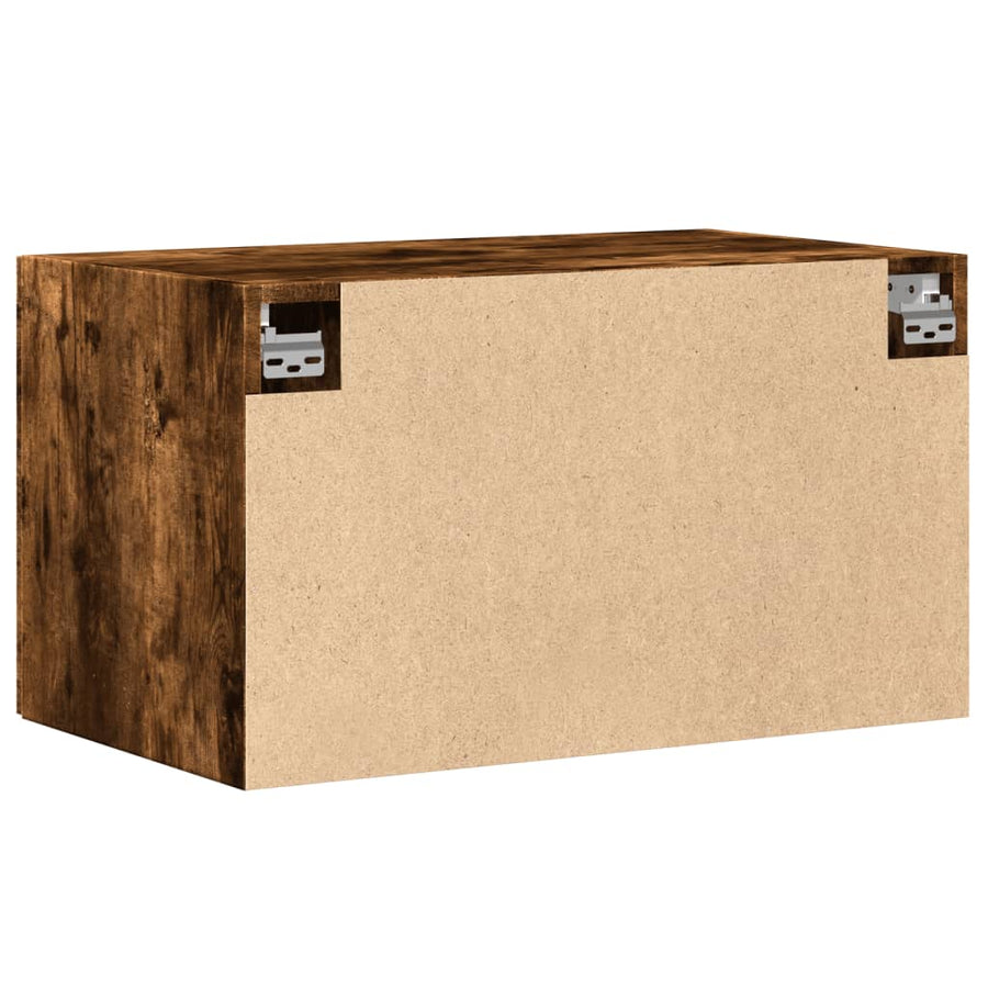 Wandkast 70x42,5x40 cm bewerkt hout gerookt eikenkleurig