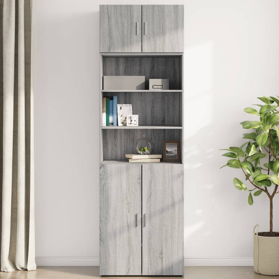 Wandkast 70x42,5x40 cm bewerkt hout grijs sonoma