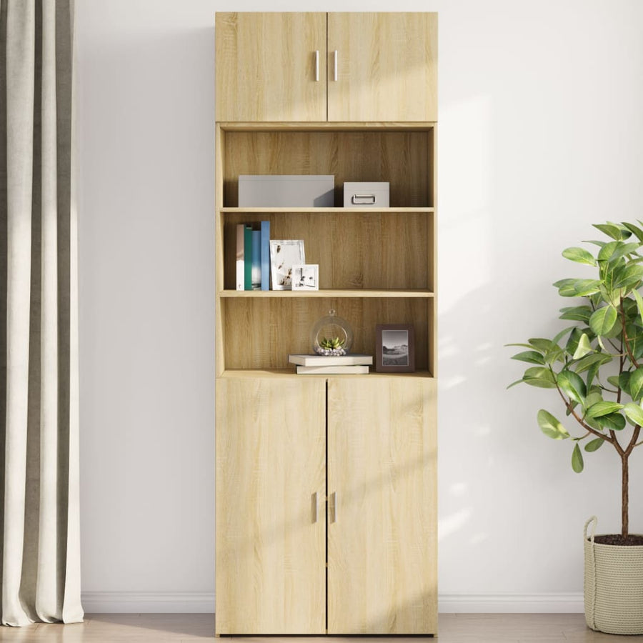 Wandkast 80X42,5X40 Cm Bewerkt Hout Kleurig Sonoma eiken