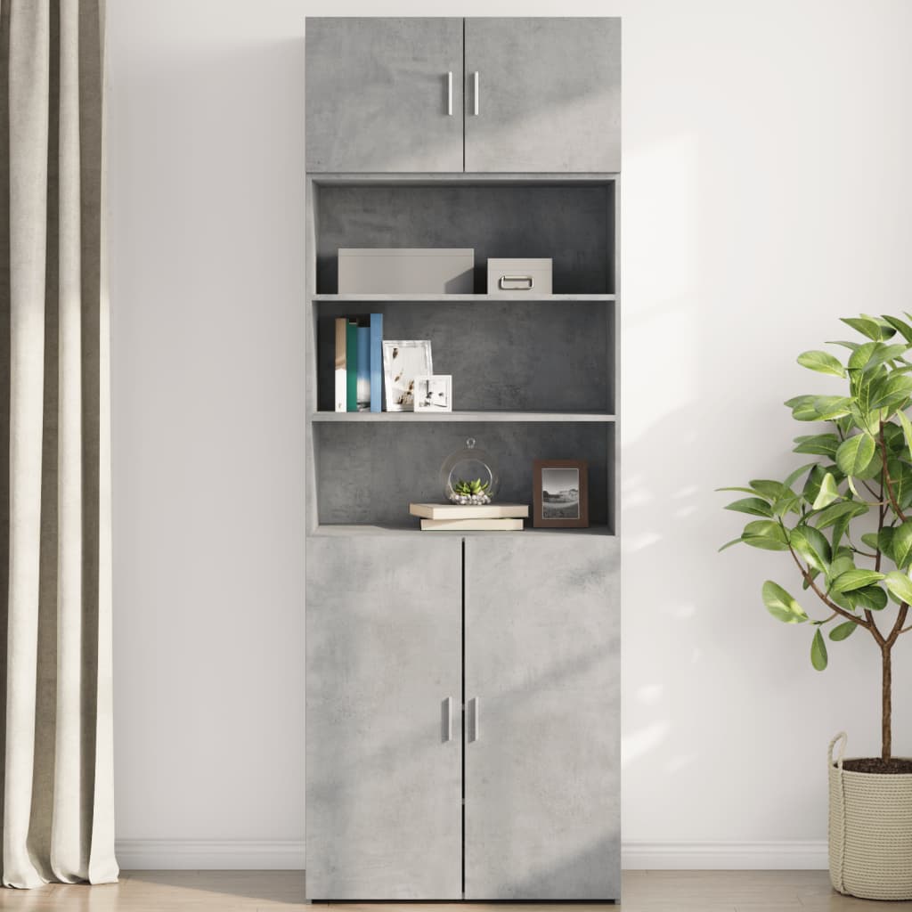 Wandkast 80X42,5X40 Cm Bewerkt Hout Betongrijs