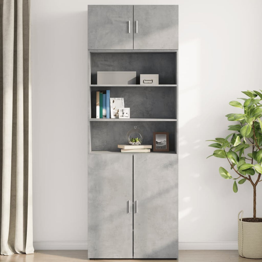 Wandkast 80X42,5X40 Cm Bewerkt Hout Betongrijs