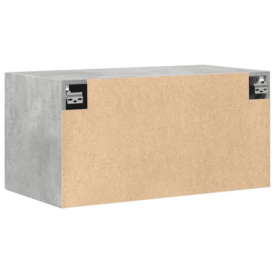 Wandkast 80X42,5X40 Cm Bewerkt Hout Betongrijs