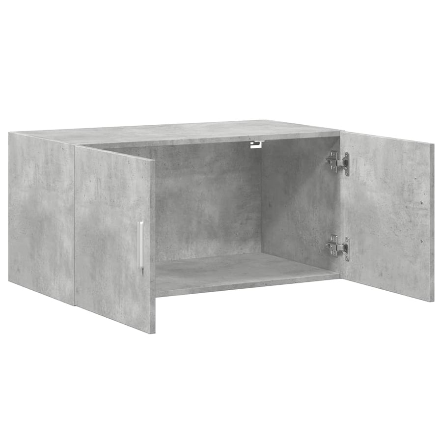 Wandkast 80X42,5X40 Cm Bewerkt Hout Betongrijs