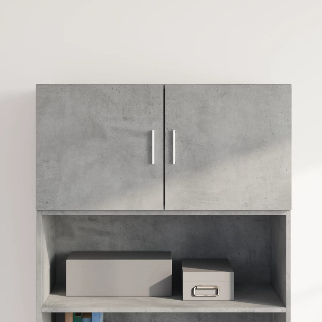 Wandkast 80X42,5X40 Cm Bewerkt Hout Betongrijs