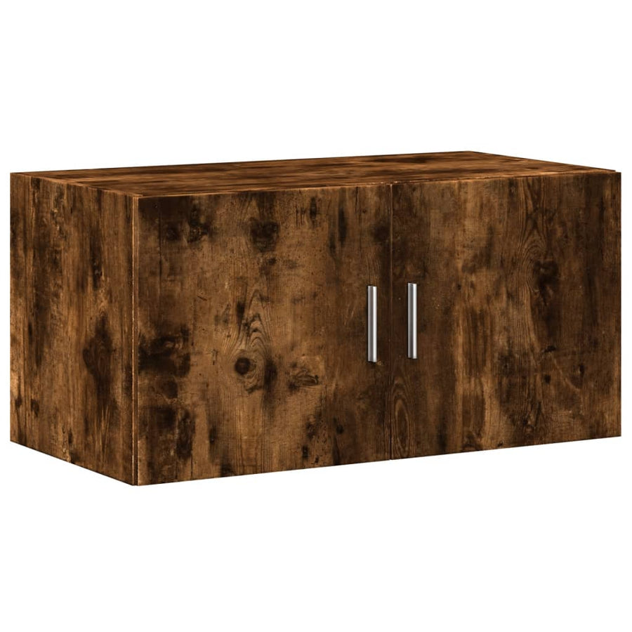 Wandkast 80X42,5X40 Cm Bewerkt Hout Kleurig Gerookt eiken