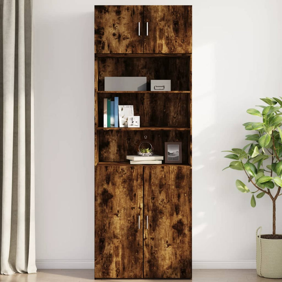 Wandkast 80X42,5X40 Cm Bewerkt Hout Kleurig Gerookt eiken