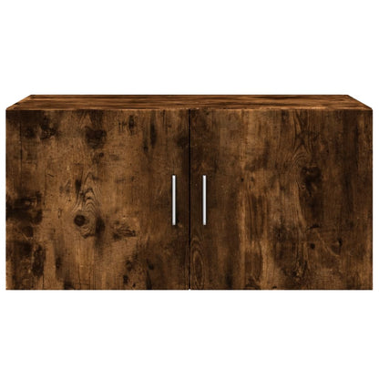 Wandkast 80X42,5X40 Cm Bewerkt Hout Kleurig Gerookt eiken