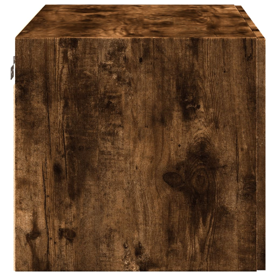 Wandkast 80X42,5X40 Cm Bewerkt Hout Kleurig Gerookt eiken