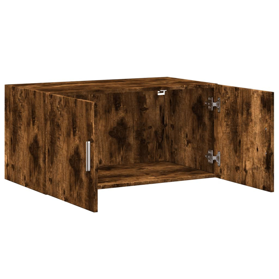 Wandkast 80X42,5X40 Cm Bewerkt Hout Kleurig Gerookt eiken