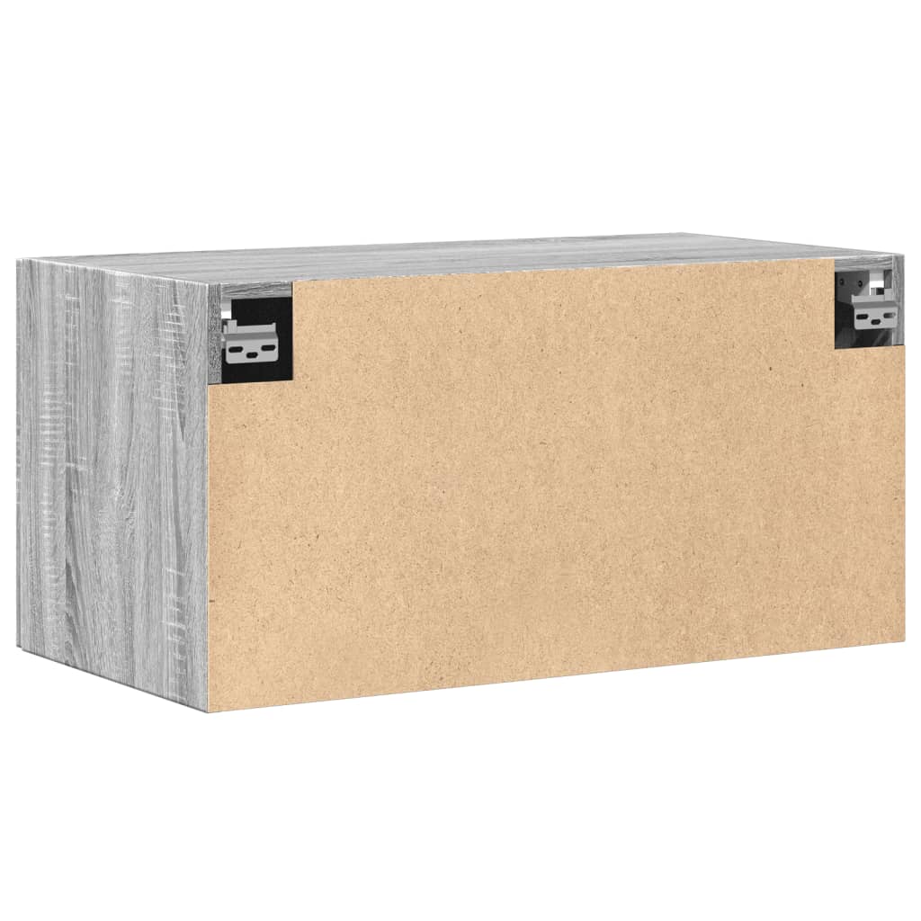 Wandkast 80X42,5X40 Cm Bewerkt Hout Eikenkleurig Grijs sonoma