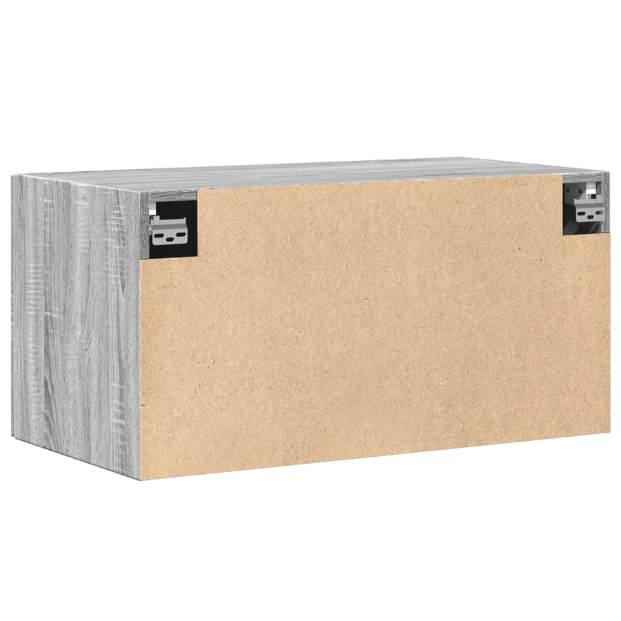 Wandkast 80X42,5X40 Cm Bewerkt Hout Eikenkleurig Grijs sonoma