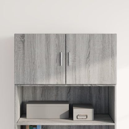 Wandkast 80X42,5X40 Cm Bewerkt Hout Eikenkleurig Grijs sonoma
