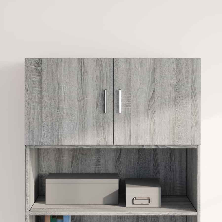 Wandkast 80X42,5X40 Cm Bewerkt Hout Eikenkleurig Grijs sonoma