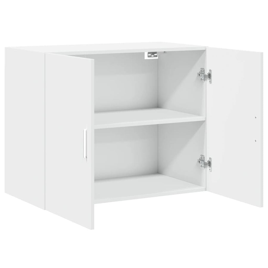 Wandkast 80x42,5x64 cm bewerkt hout wit