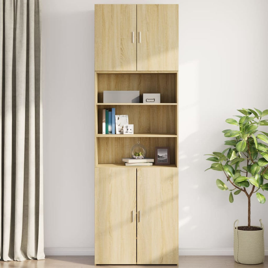 Wandkast 80X42,5X64 Cm Bewerkt Hout Kleurig Sonoma eiken