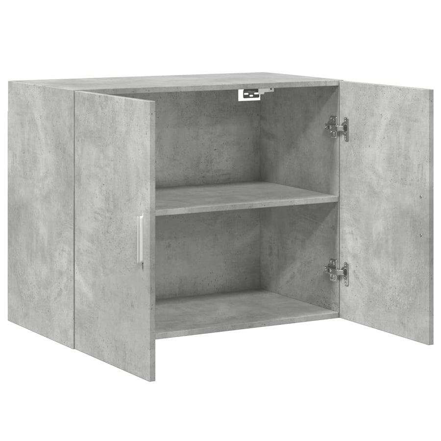 Wandkast 80X42,5X64 Cm Bewerkt Hout Betongrijs