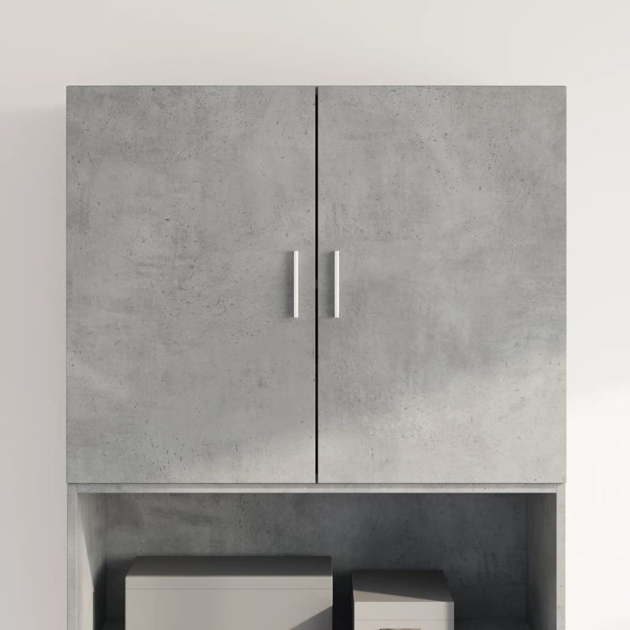 Wandkast 80X42,5X64 Cm Bewerkt Hout Betongrijs