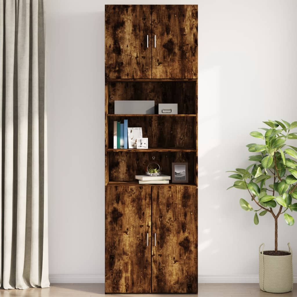 Wandkast 80x42,5x64 cm bewerkt hout gerookt eikenkleurig