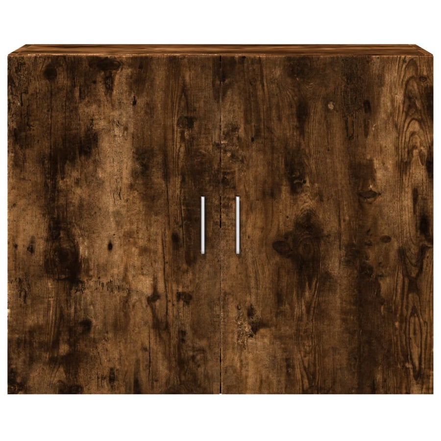 Wandkast 80x42,5x64 cm bewerkt hout gerookt eikenkleurig