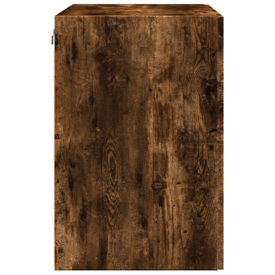 Wandkast 80x42,5x64 cm bewerkt hout gerookt eikenkleurig