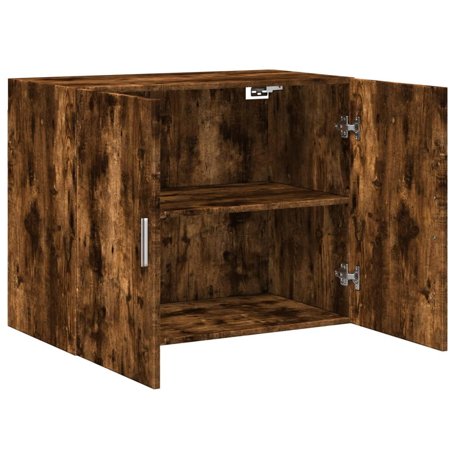 Wandkast 80x42,5x64 cm bewerkt hout gerookt eikenkleurig