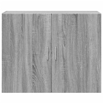 Wandkast 80X42,5X64 Cm Bewerkt Hout Eikenkleurig Grijs sonoma