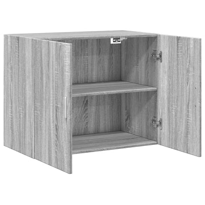 Wandkast 80X42,5X64 Cm Bewerkt Hout Eikenkleurig Grijs sonoma