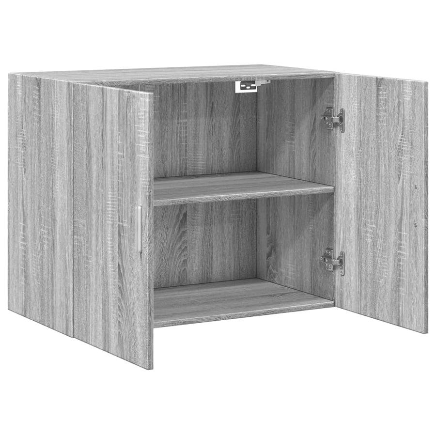 Wandkast 80X42,5X64 Cm Bewerkt Hout Eikenkleurig Grijs sonoma