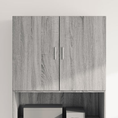 Wandkast 80X42,5X64 Cm Bewerkt Hout Eikenkleurig Grijs sonoma