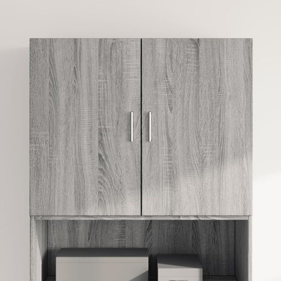 Wandkast 80X42,5X64 Cm Bewerkt Hout Eikenkleurig Grijs sonoma