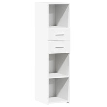 Hoge kast 30x42,5x124 cm bewerkt hout wit