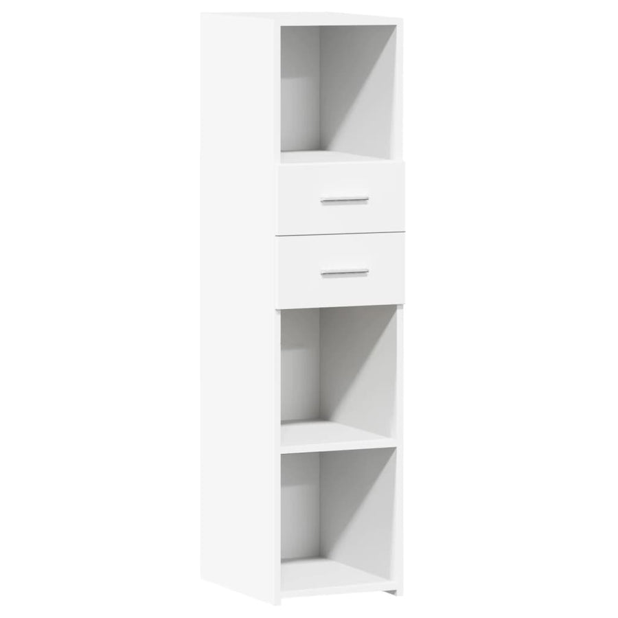 Hoge kast 30x42,5x124 cm bewerkt hout wit