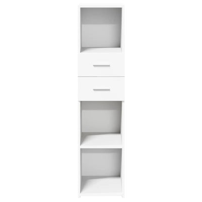 Hoge kast 30x42,5x124 cm bewerkt hout wit